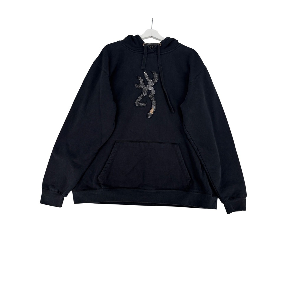 Browning Hoodie Mens XX-Large Black Realtree Camo Buckmark Pullover Sweatshirt